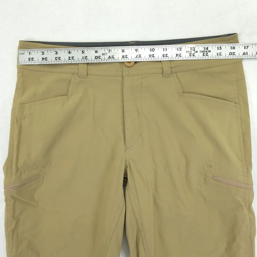 Eddie Bauer First Ascent Guide Pro Pants Mens 32x34 Khaki Tan Hiking Stretch